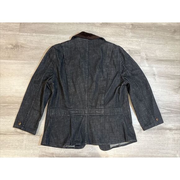 VTG Lauren Jeans‎ Co. Ralph Lauren Black Denim Jacket Corduroy Collar L - Picture 7 of 7